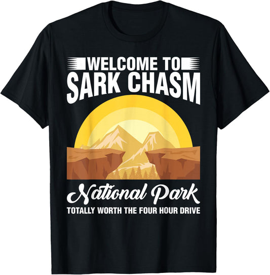 Sark Chasm Sarcasm Pun Funny Shirts Camping Hiking T-Shirt - T-Shirt | Black