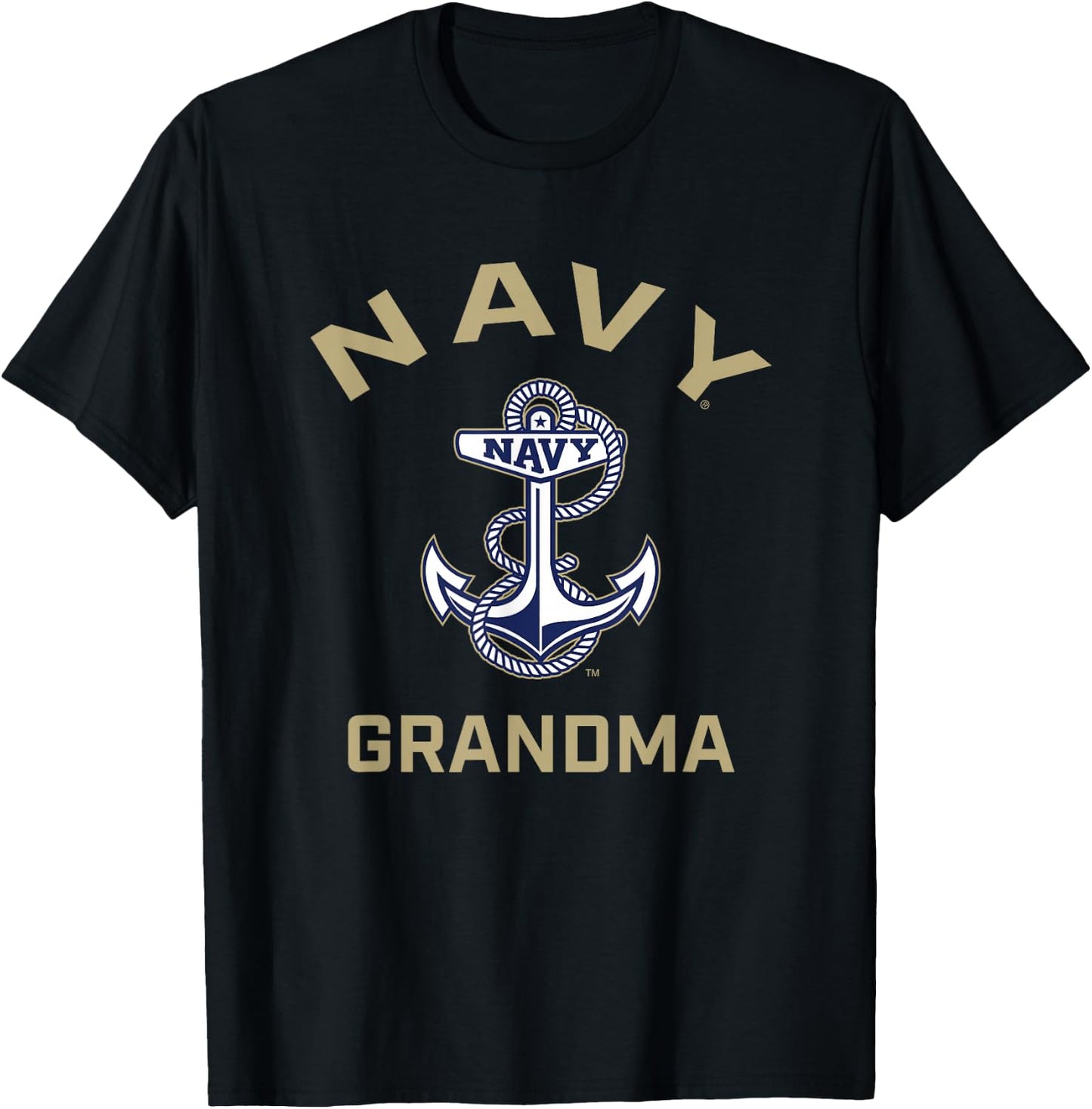 US Naval Academy Navy Midshipmen Arched Grandma T-Shirt - T-Shirt | Black