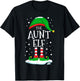 The Aunt Elf Christmas Family Matching Xmas Auntie Funny T-Shirt - T-Shirt | Black