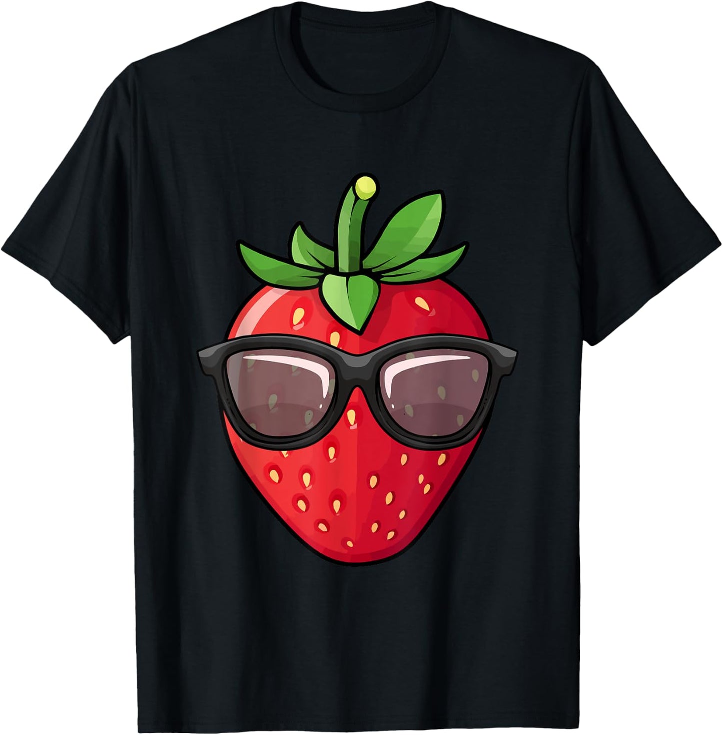 Cool Strawberry Design Women Kids Strawberry Lover T-Shirt - T-Shirt | Black