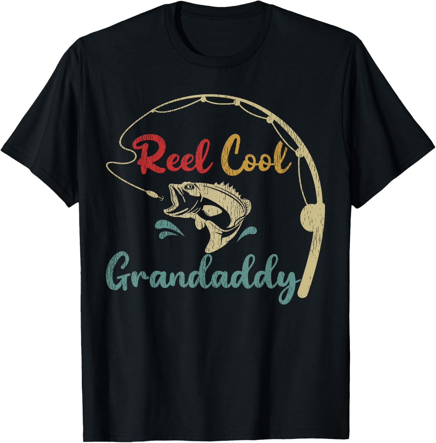 Fisherman Grandaddy Funny Reel Cool Grandaddy Fishing T-Shirt - T-Shirt | Black