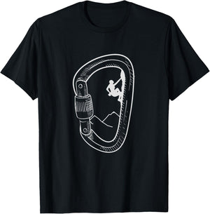 Rock Climbing Shirt Carabiner Mountain Climber Gift T-Shirt - T-Shirt | Black