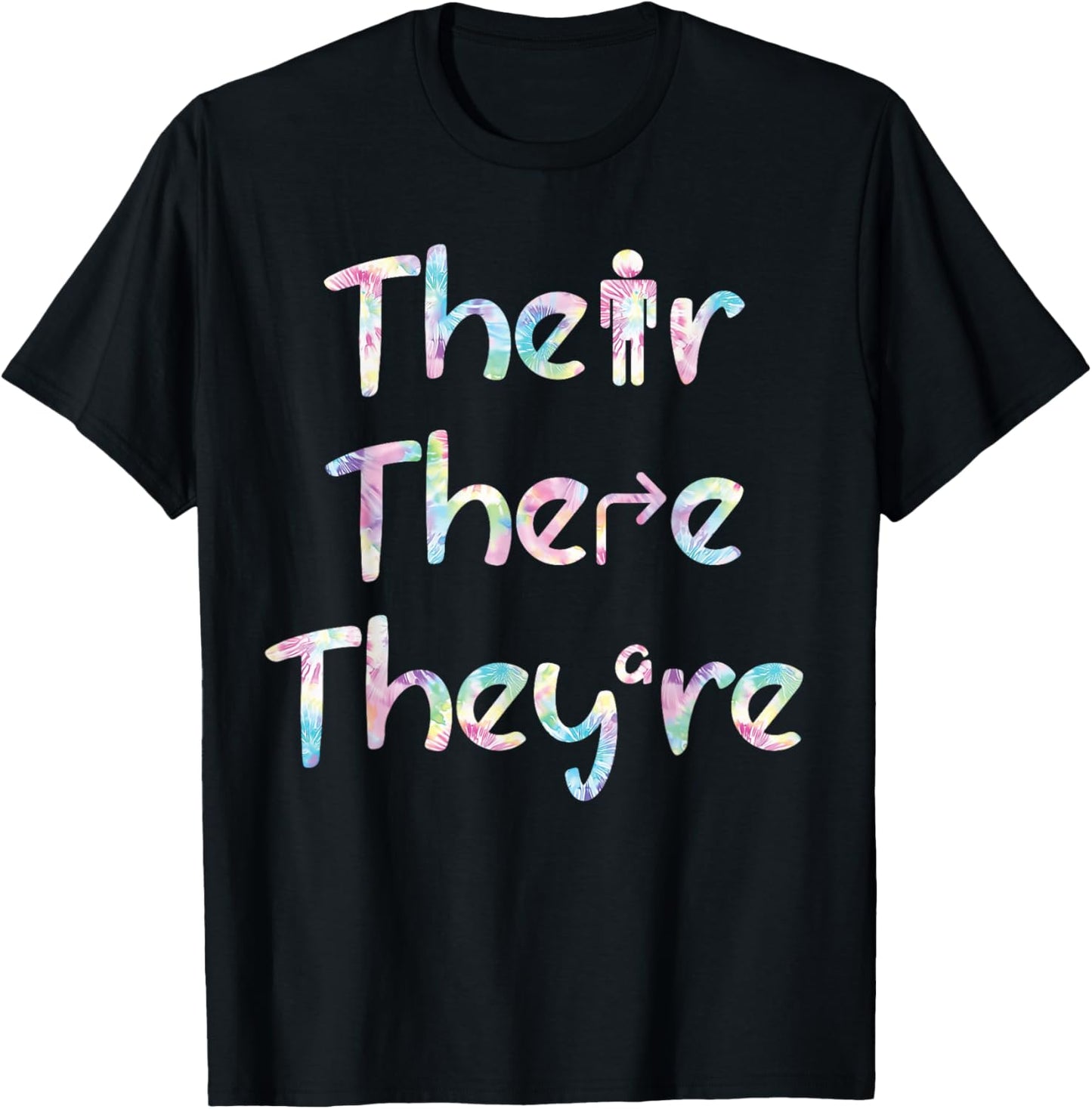 There Their They're Tie Funny Gramma English Teacher Women T-Shirt - T-Shirt | Black
