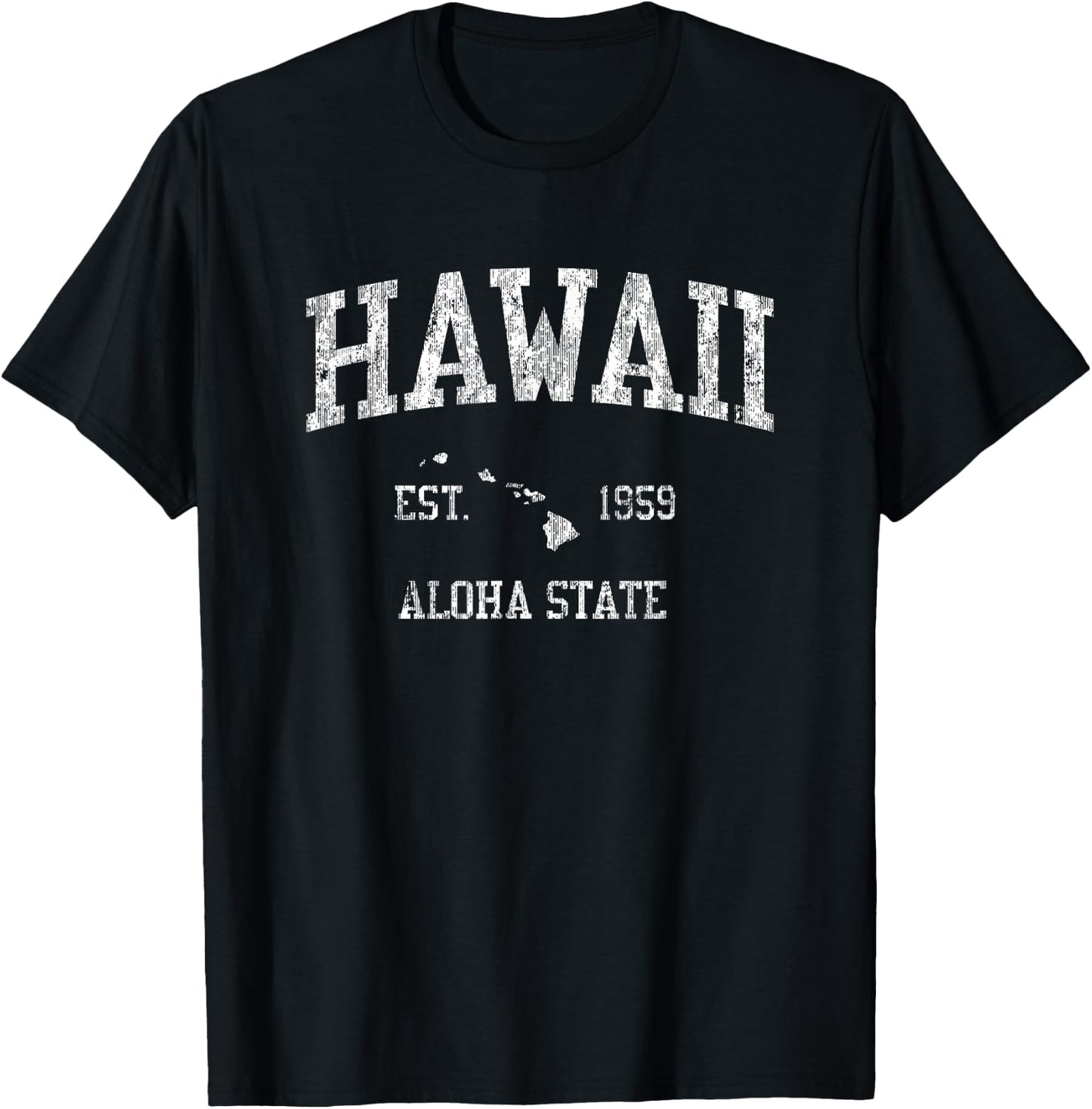 Hawaii Vintage Sports Design Hawaiian Islands HI T-Shirt - T-Shirt | Black