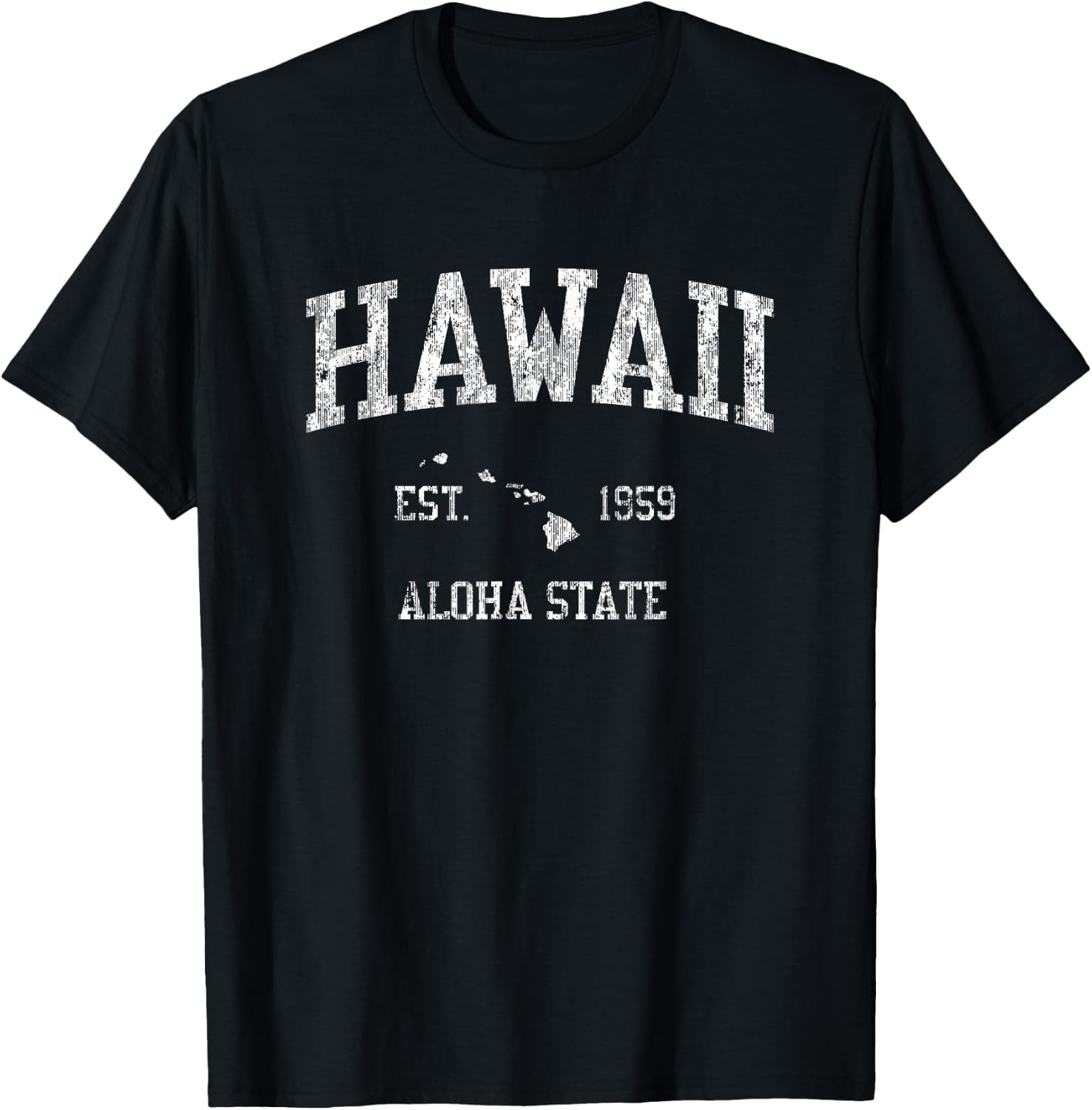 Hawaii Vintage Sports Design Hawaiian Islands HI T-Shirt - T-Shirt | Black