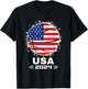 USA Team 2024 United States American Flag Basketball USA T-Shirt - T-Shirt | Black