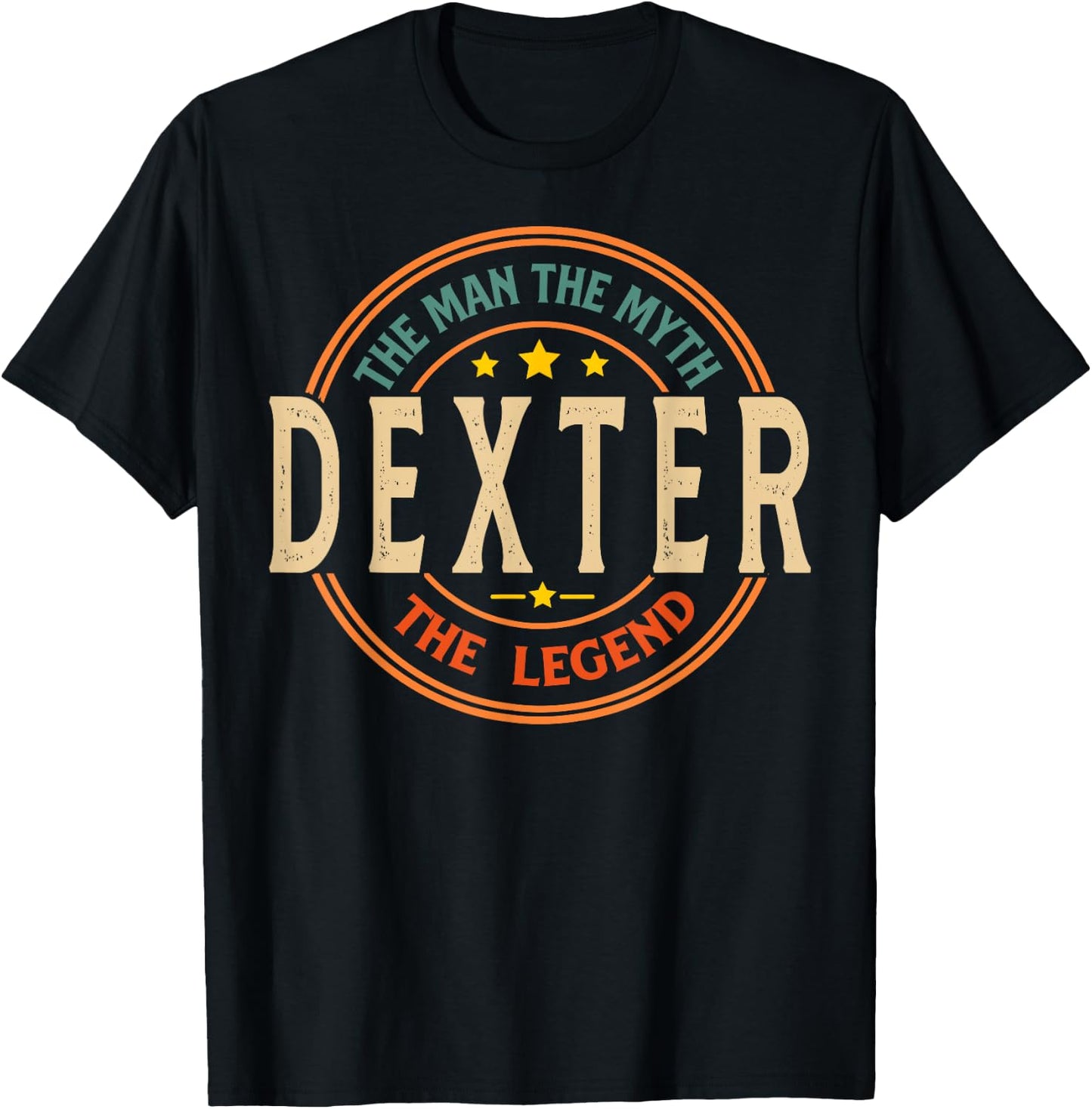DEXTER The Man The Myth The Legend Vintage Personalized T-Shirt - T-Shirt | Black