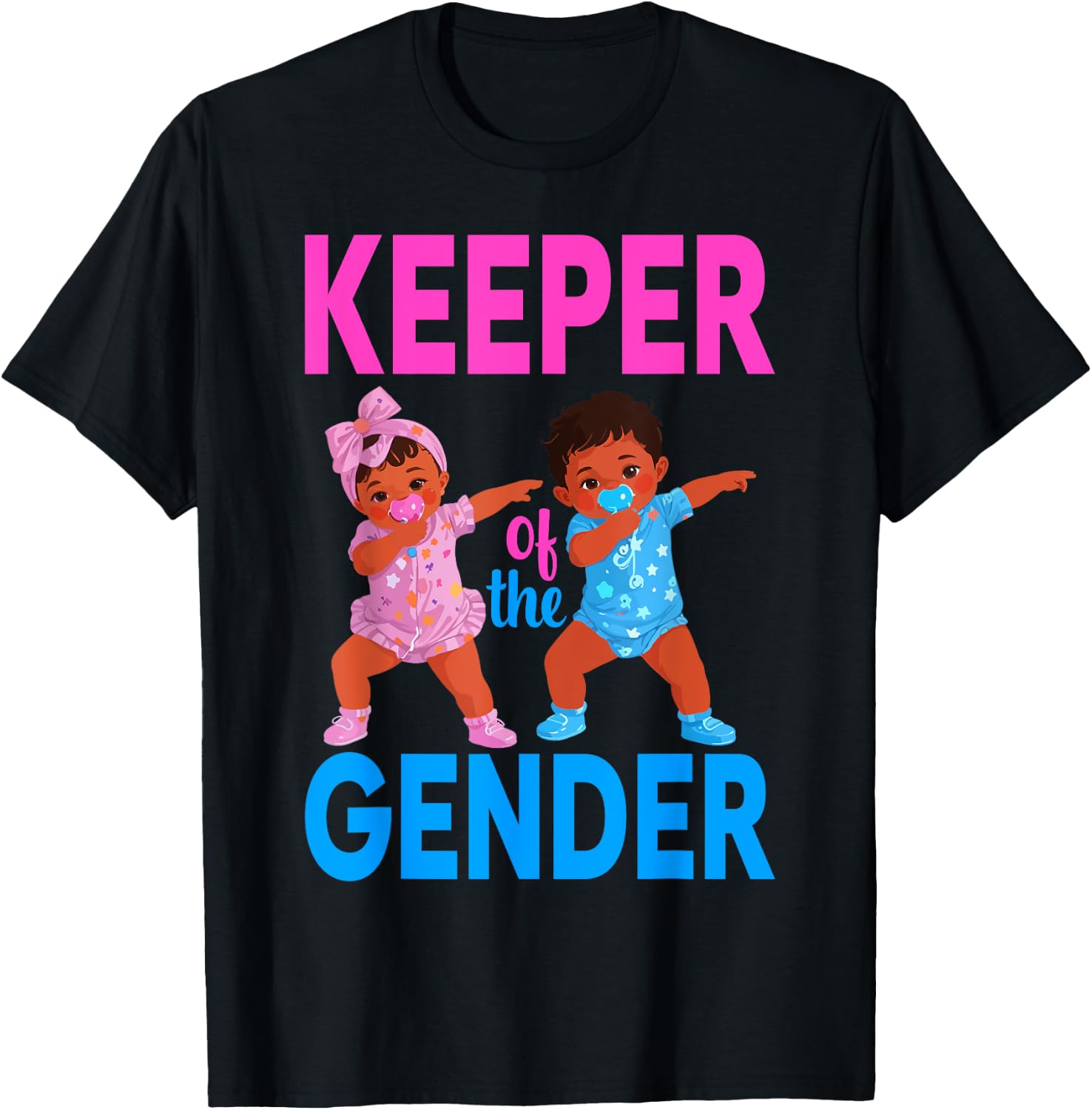 Keeper Of The Gender Reveal Black Baby Announcement Women T-Shirt - T-Shirt | Black