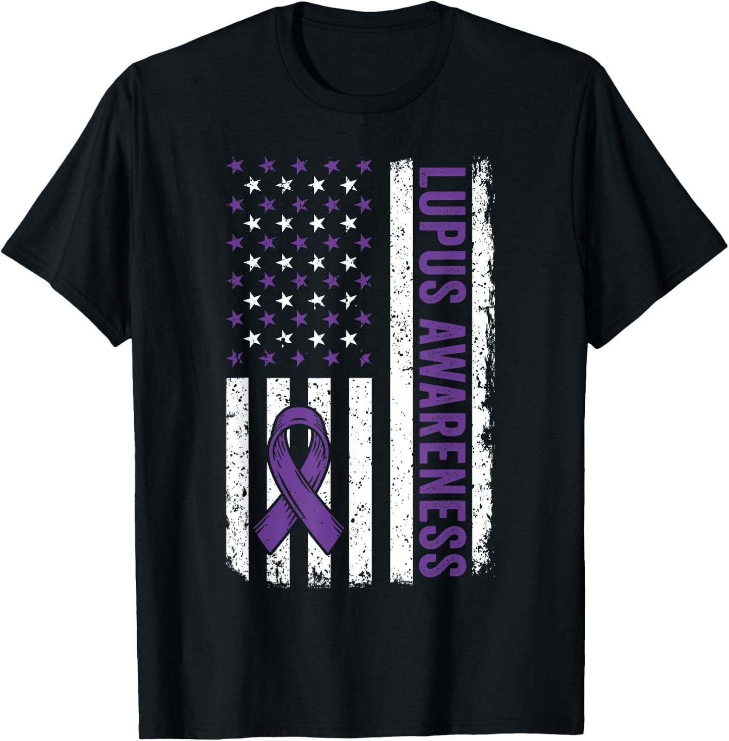 Lupus Awareness Shirt We Wear Purple for Lupus Awareness T-Shirt - T-Shirt | Black