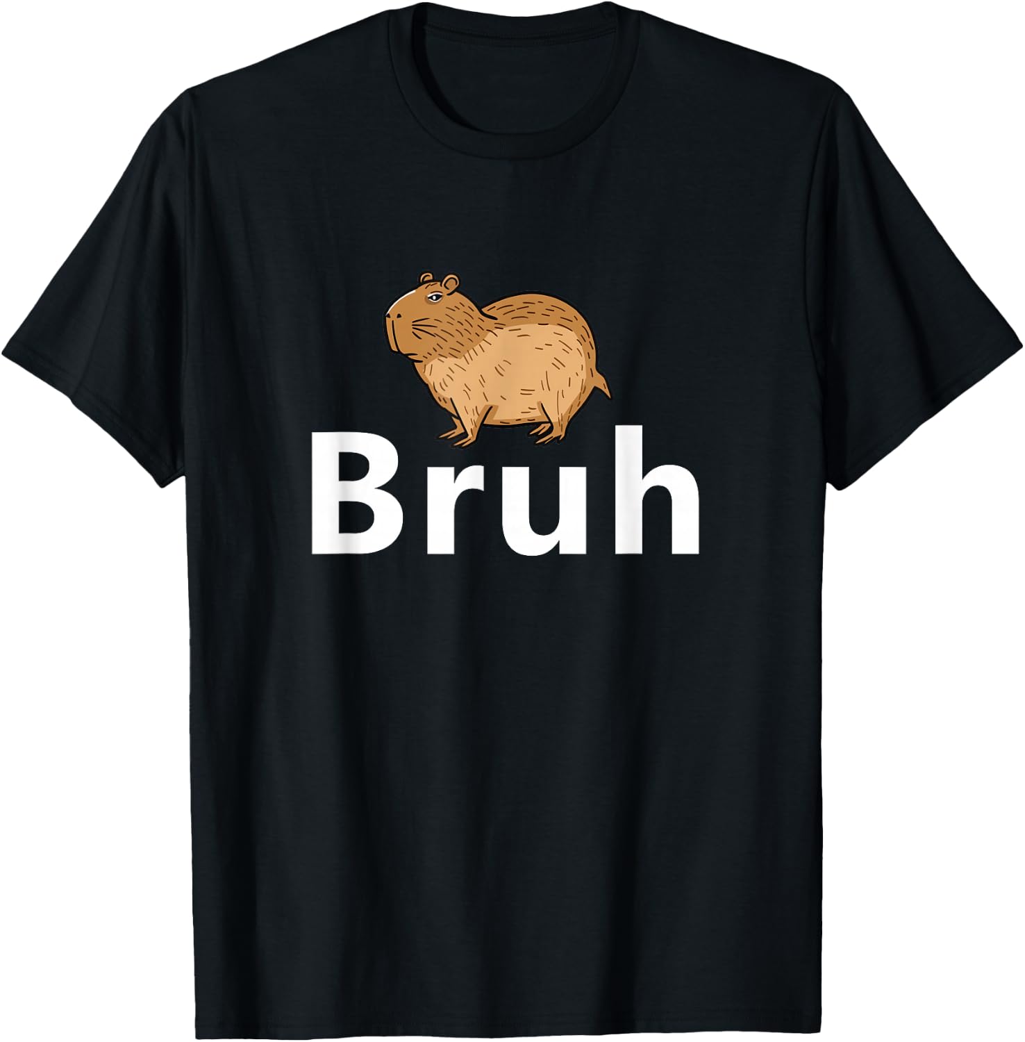 Capybara Bruh , Small, Black T-Shirt - T-Shirt | Black