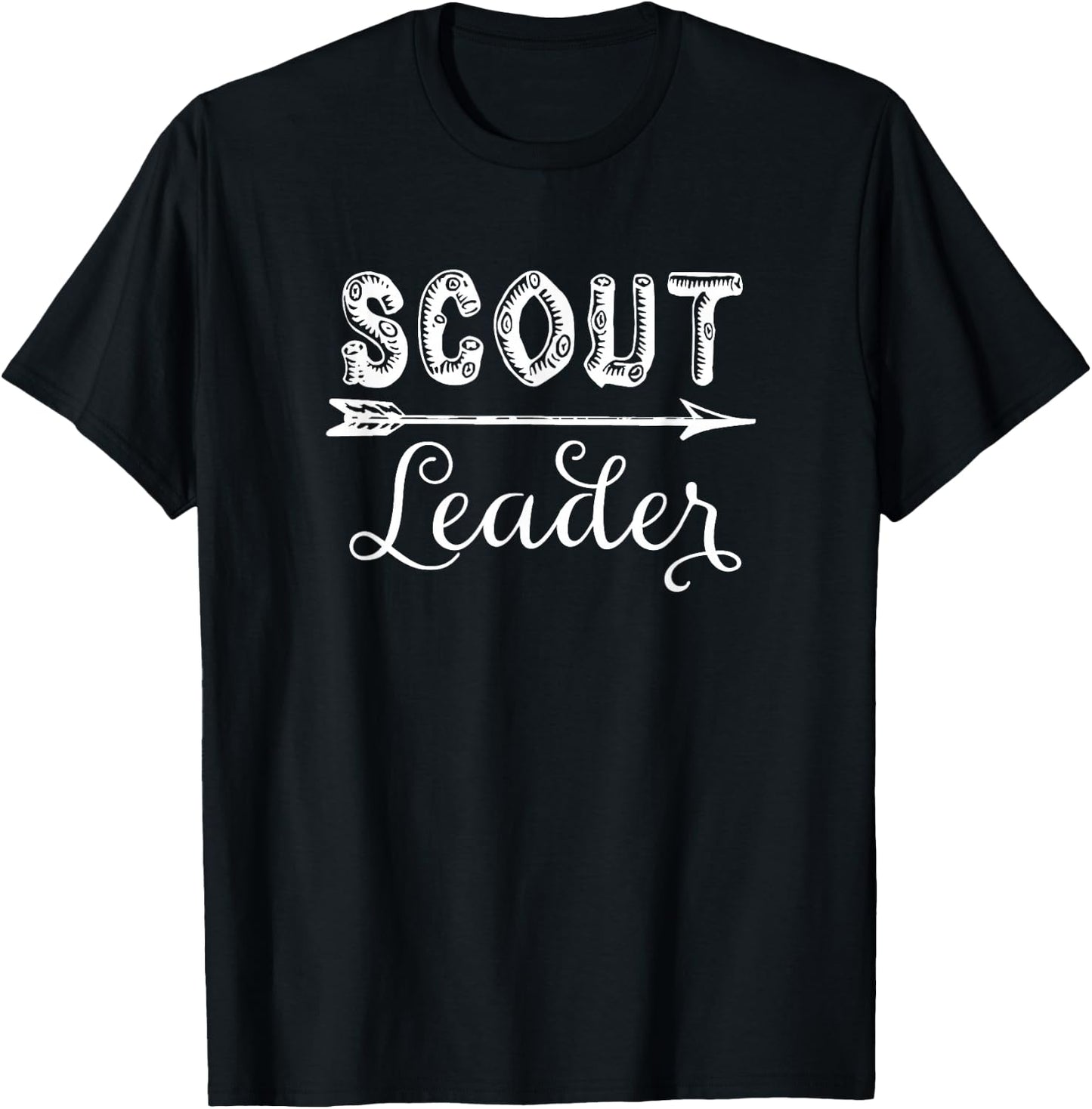 Scout Leader Wood Script Lettering T-Shirt - T-Shirt | Black