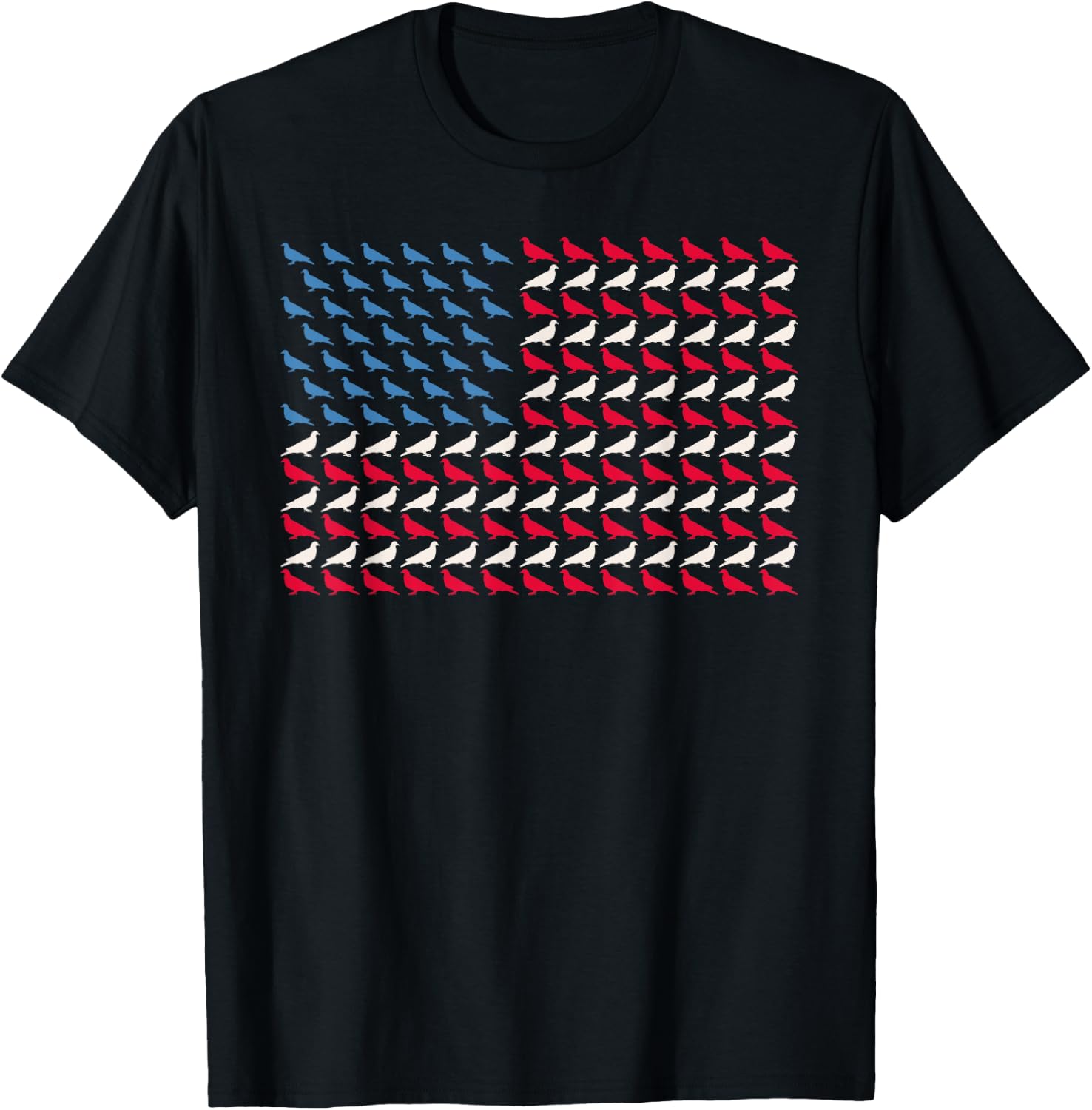 Pigeon American Flag Bandtail US 4th Of July Bird USA Gift T-Shirt - T-Shirt | Black