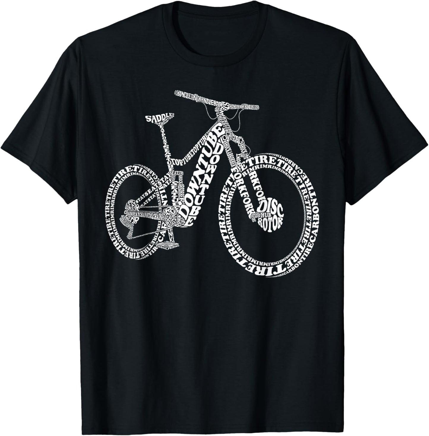 Bicycle Anatomy Biker Funny MTB Parts Mountain Bike Lover T-Shirt - T-Shirt | Black