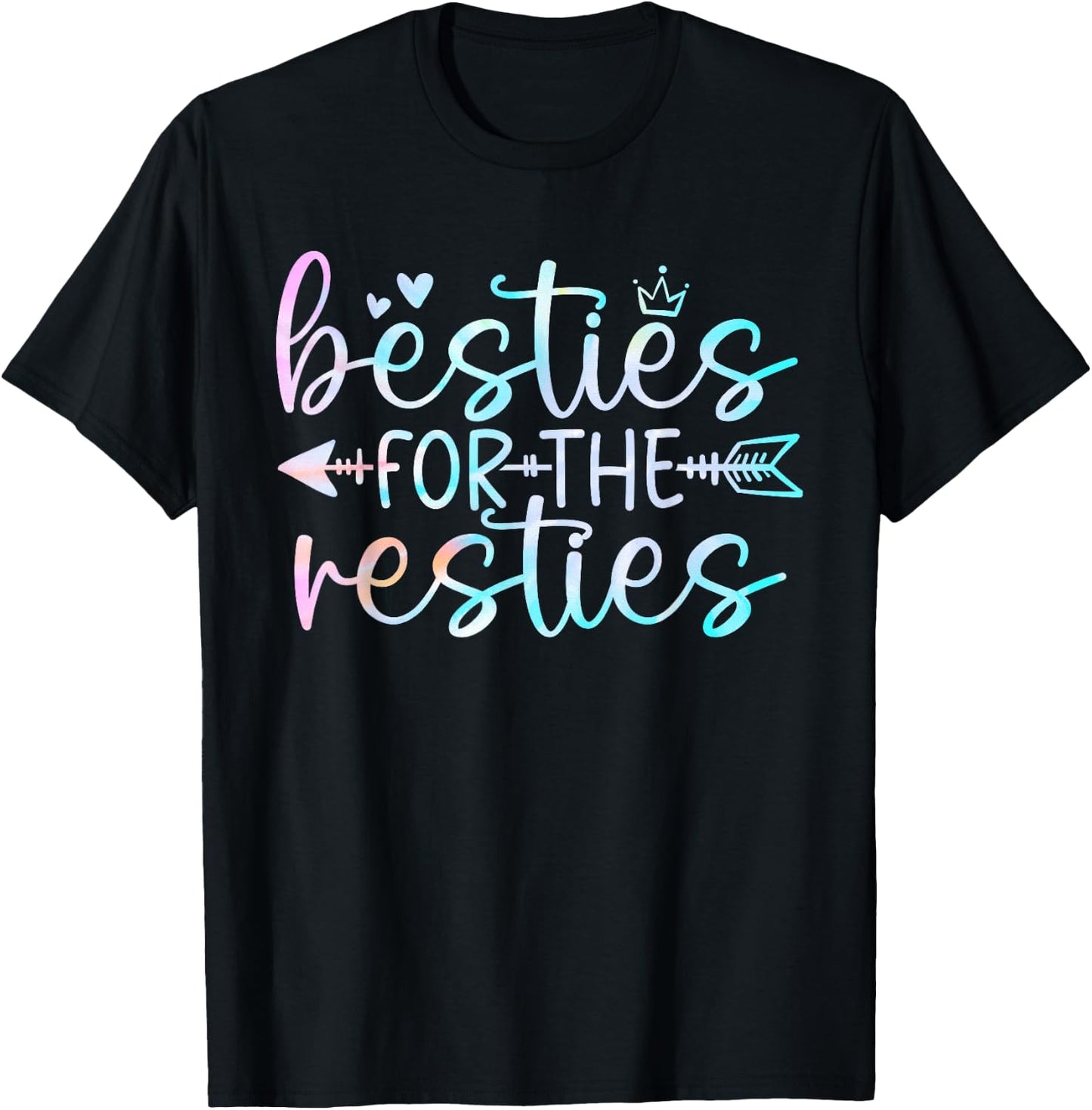 Cute Funny Tie Dye Best Friend Matching Bestie Squad BFF T-Shirt - T-Shirt | Black
