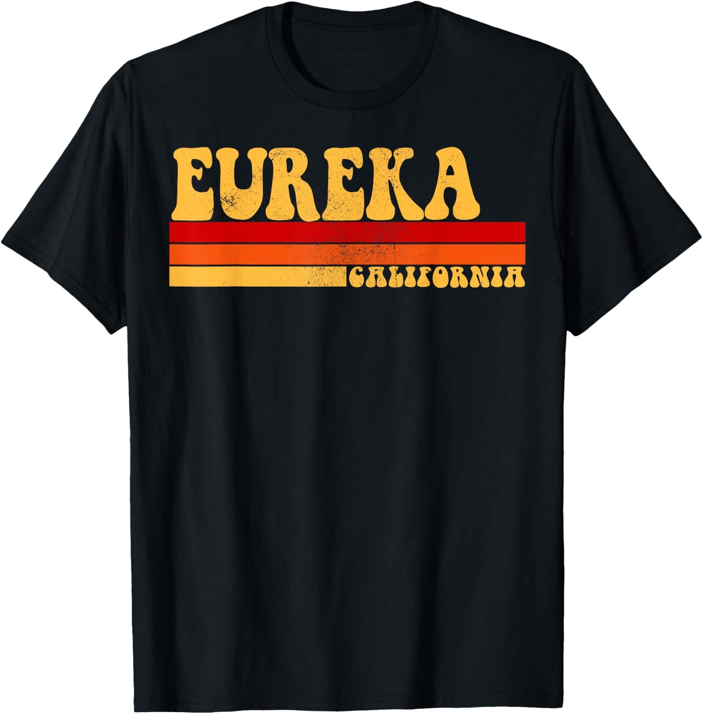 EUREKA California City Vintage Roots Retro Design 70s 80s T-Shirt - T-Shirt | Black