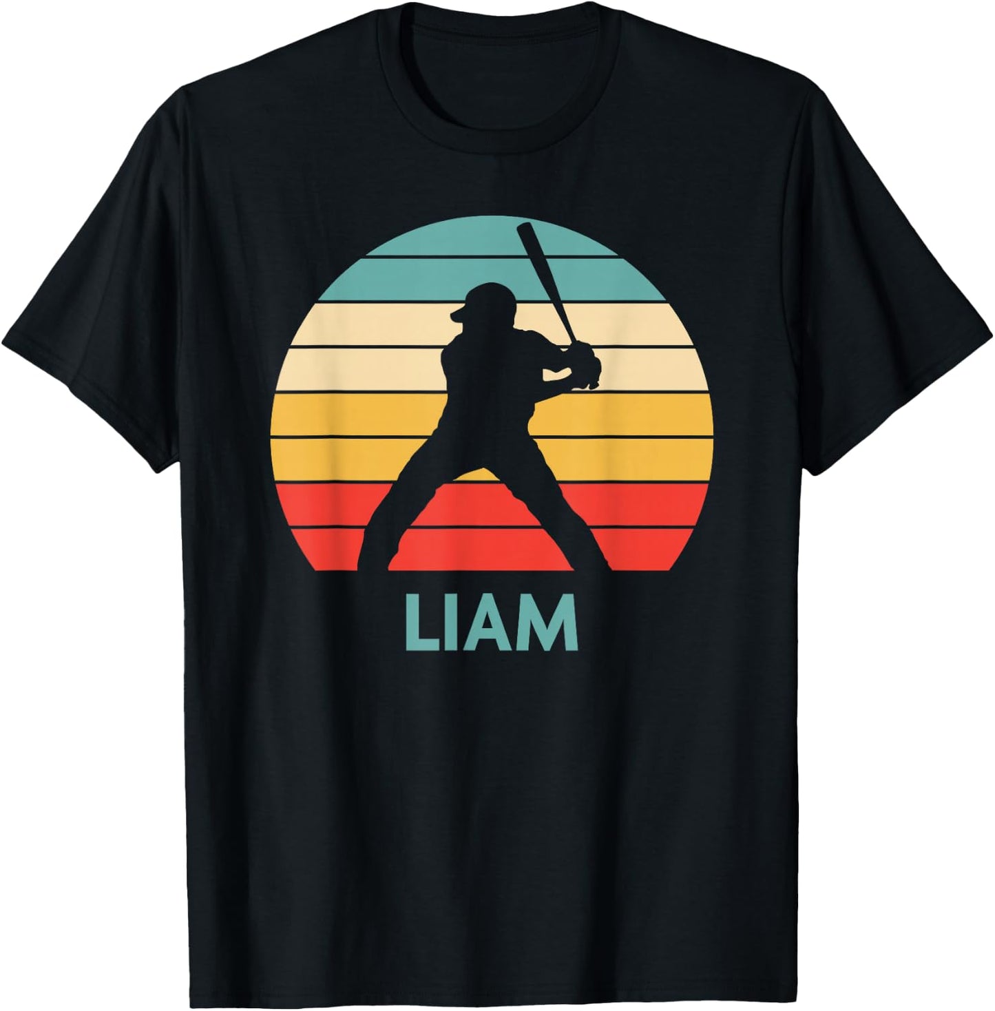 Liam Name Gift Personalized Baseball T-Shirt - T-Shirt | Black