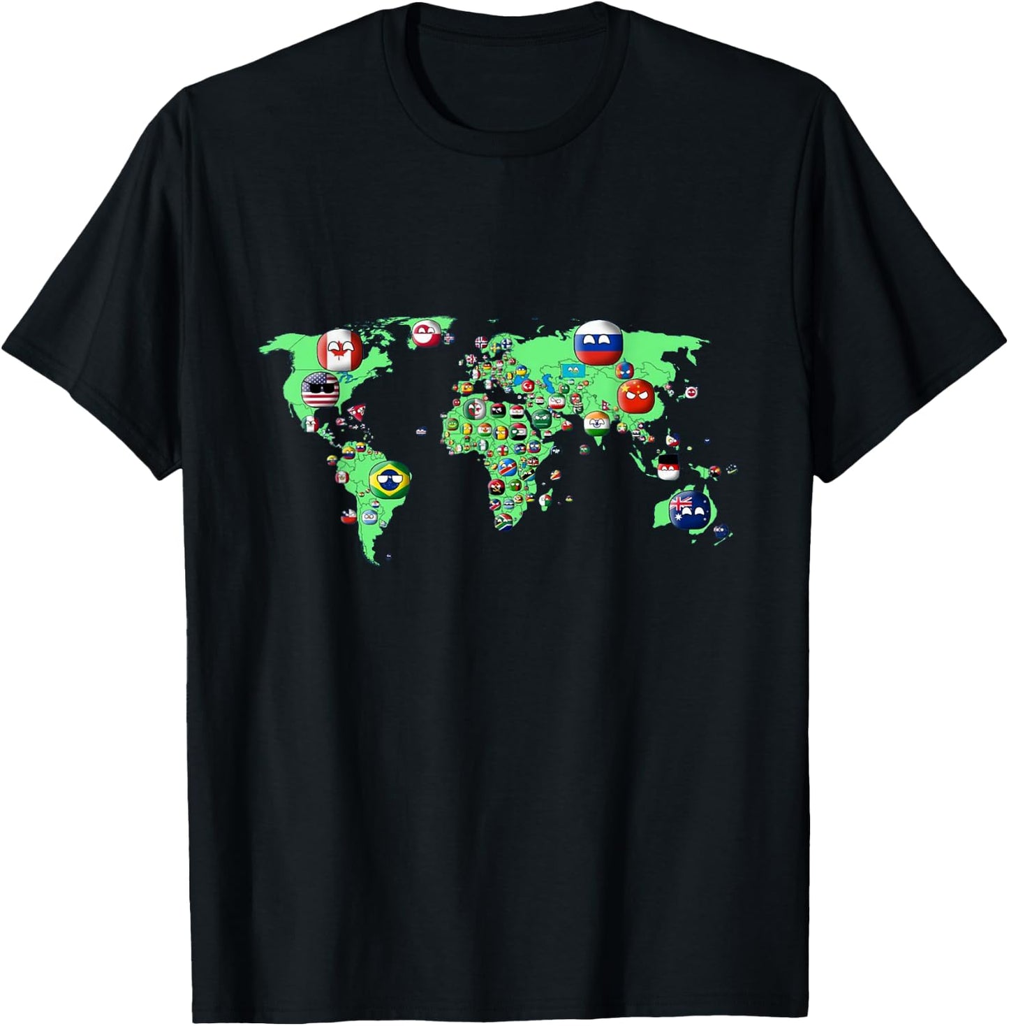 Countryballs world map T-Shirt - T-Shirt | Black