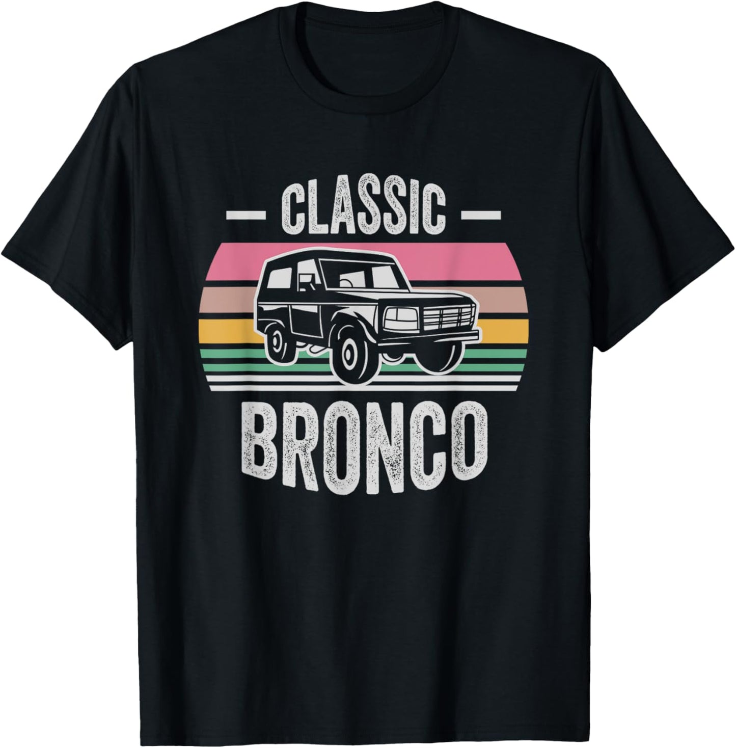 Classic Bronco Retro Style Graphic T-Shirt - T-Shirt | Black