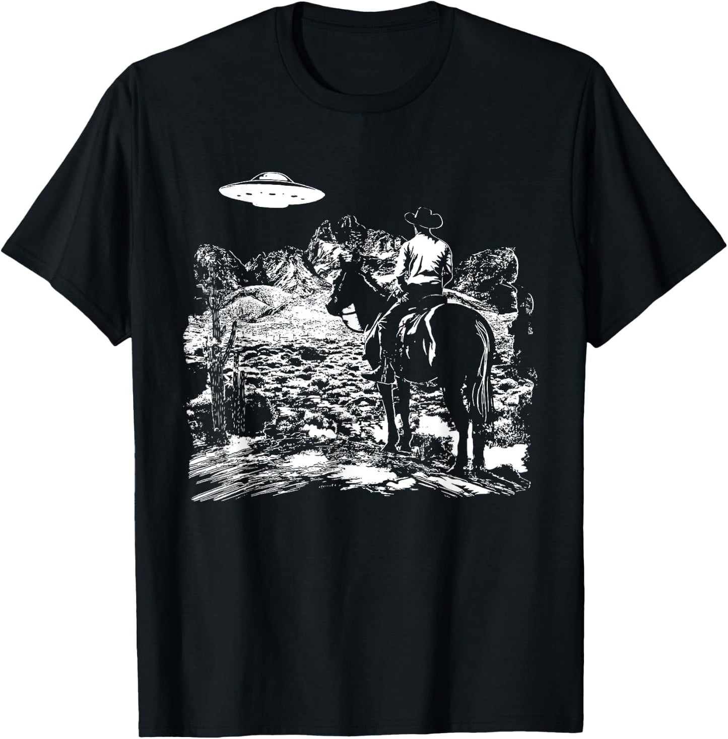 UFO Howdy Alien Cowboy Halloween Costume Ufo Western T-Shirt - T-Shirt | Black
