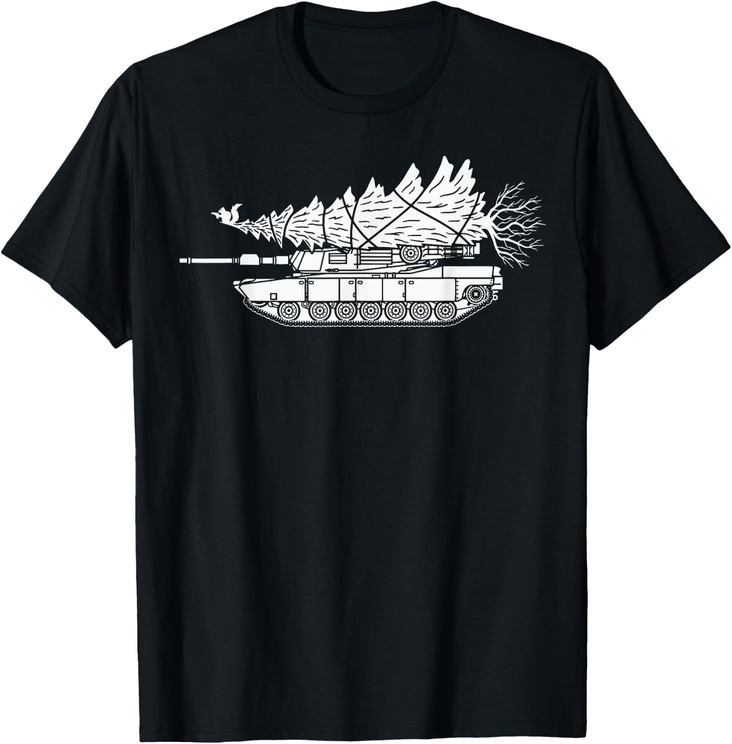 Tank Carrying Christmas Tree T-Shirt - T-Shirt | Black