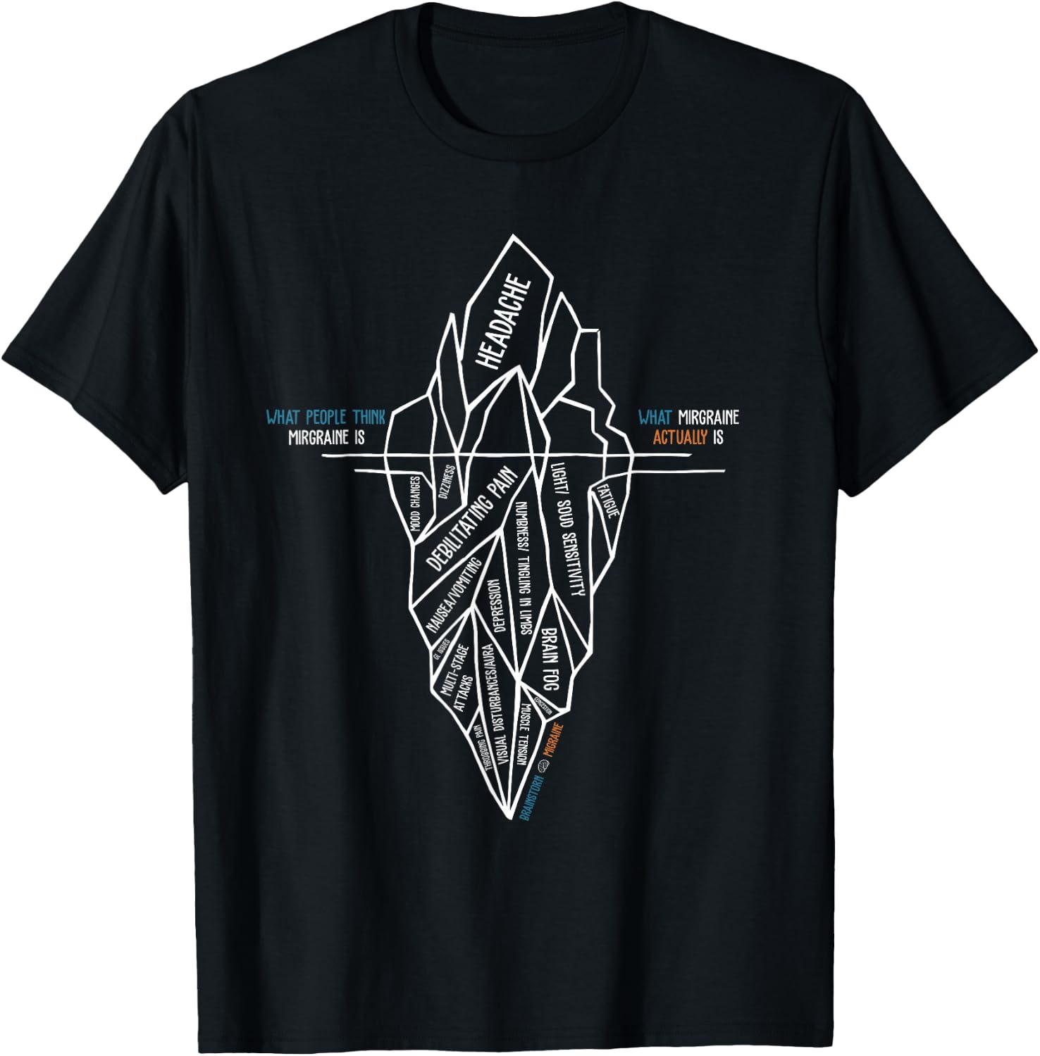 Chronic Migraine Awareness Month Purple Ribbon Support T-Shirt - T-Shirt | Black