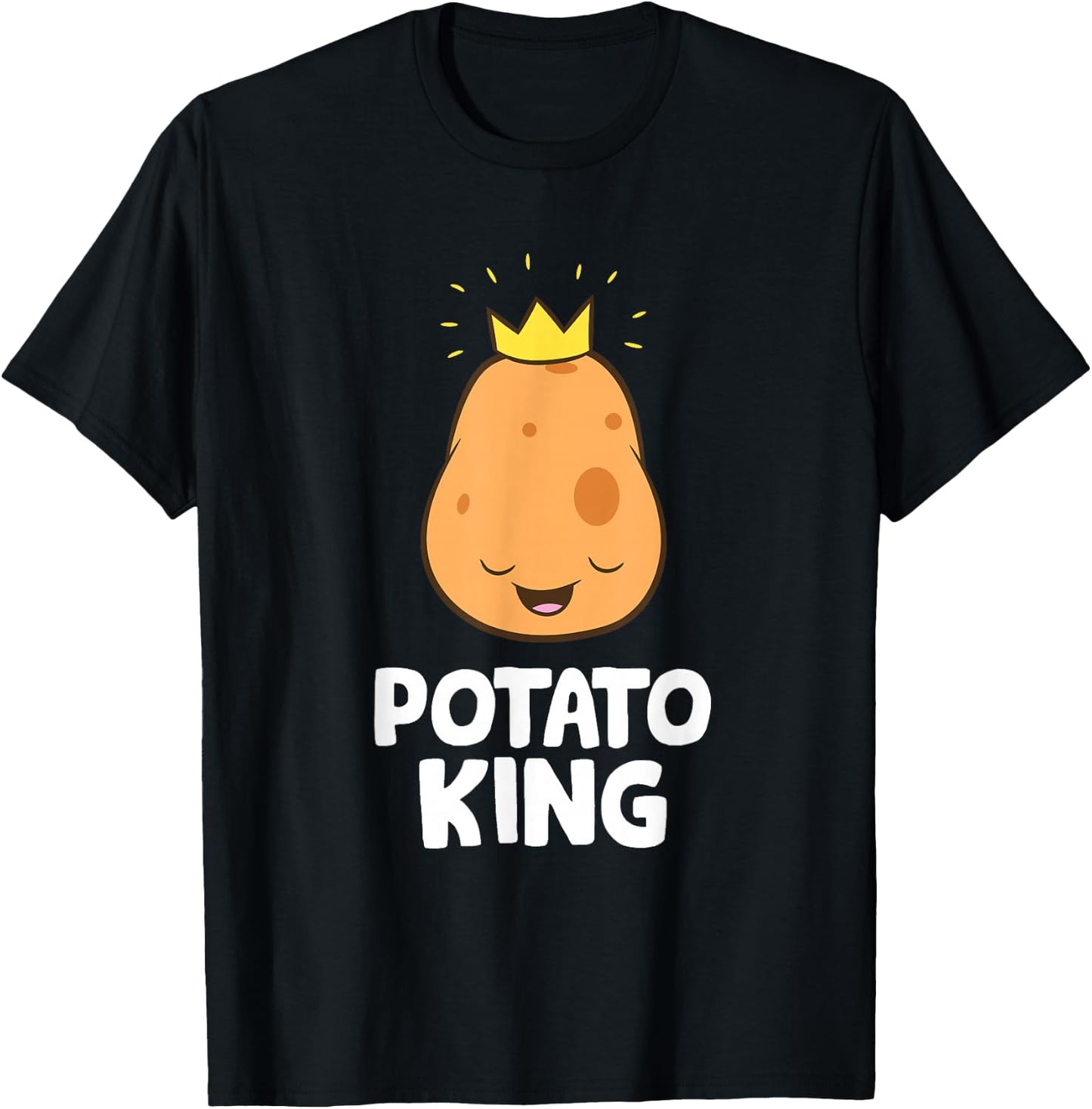 Funny Potato Lover Potato King T-Shirt - T-Shirt | Black