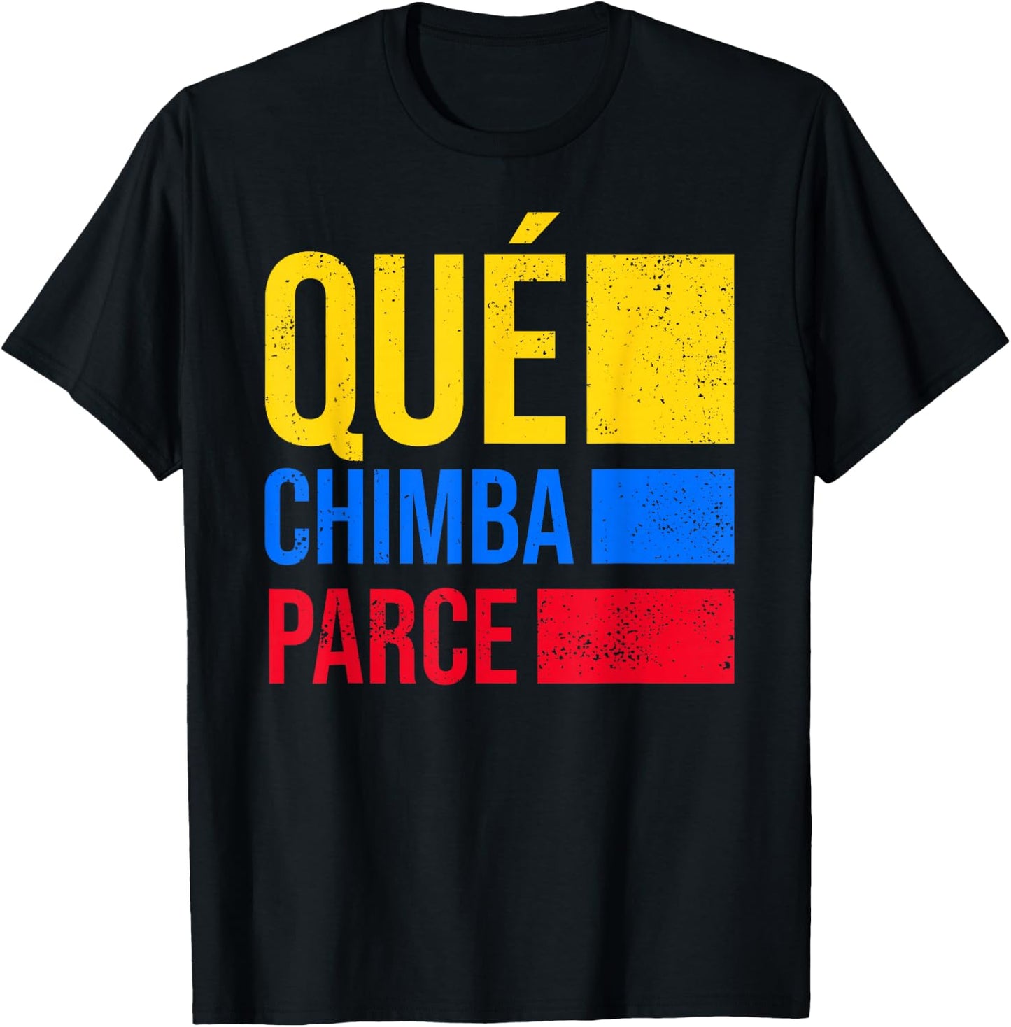 Qué Chimba Parce Colombia Flag Retro Vintage Colombian Slang T-Shirt - T-Shirt | Black