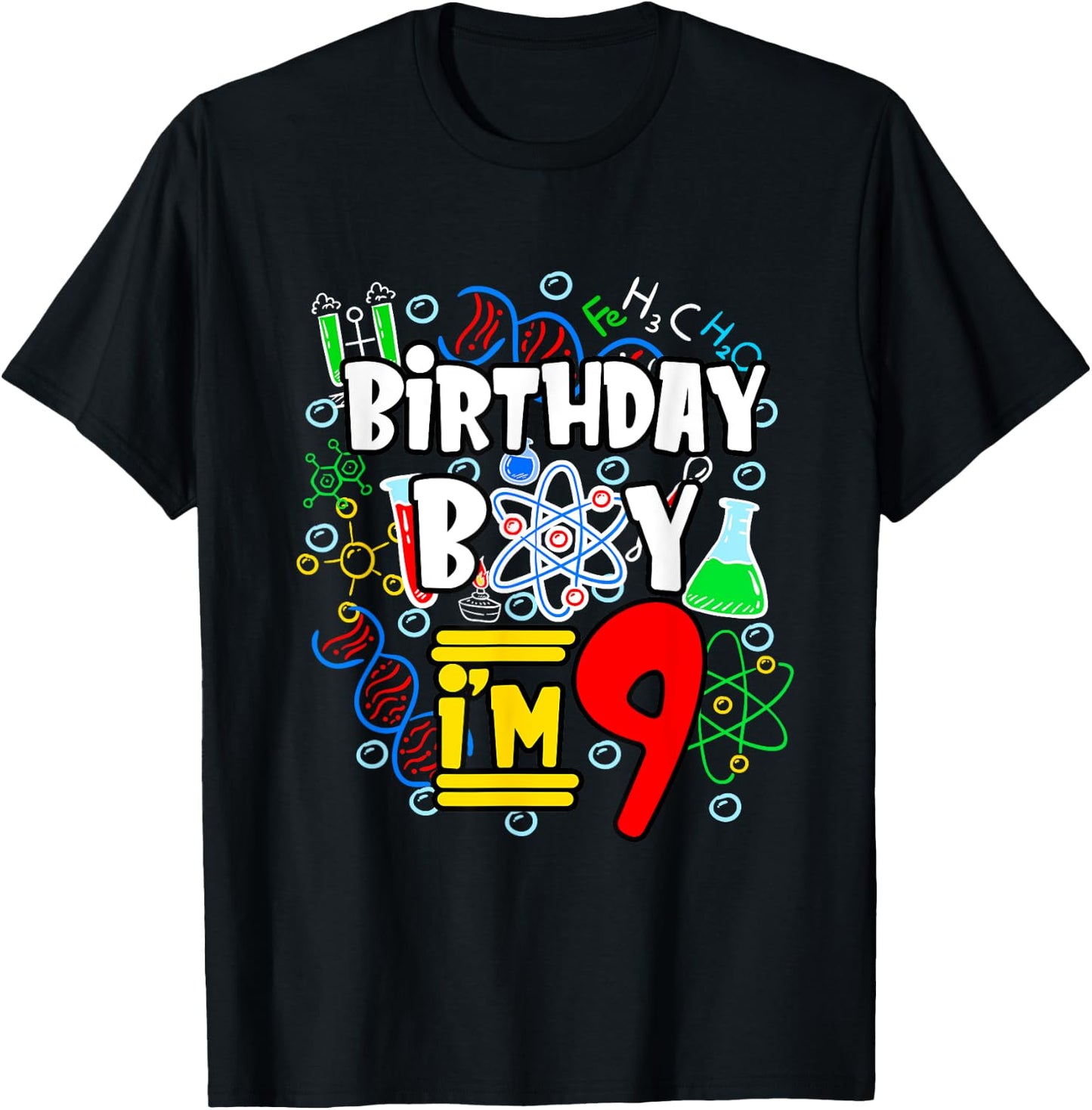 Kids Birthday Boy I'm 9 Years Old Gifts Toddler 9th Birthday T-Shirt - T-Shirt | Black