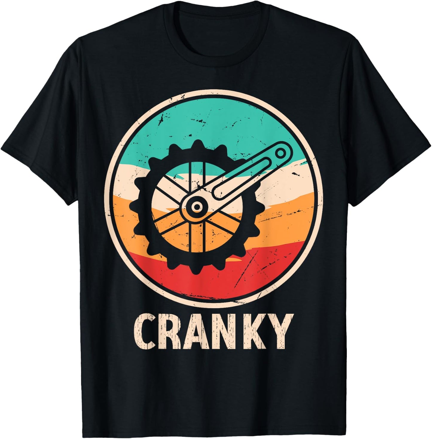 Funny Cyclist Cycling Bicycle Lover Cranky Vintage Retro T-Shirt - T-Shirt | Black