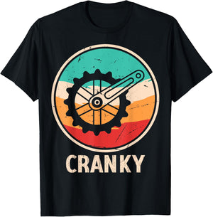 Funny Cyclist Cycling Bicycle Lover Cranky Vintage Retro T-Shirt - T-Shirt | Black
