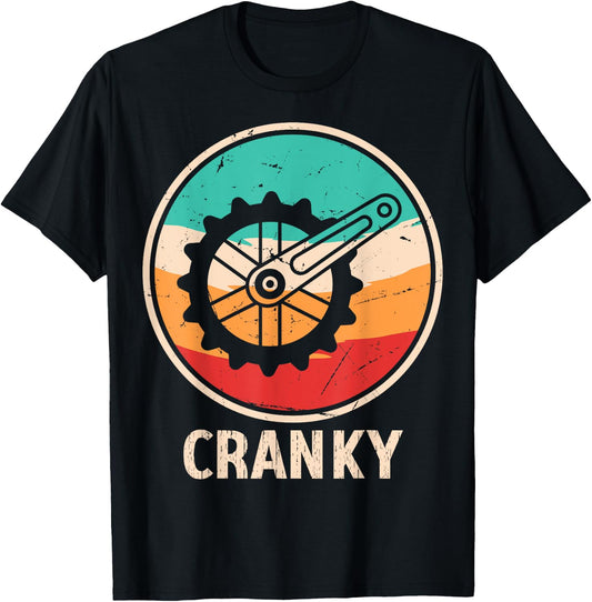 Funny Cyclist Cycling Bicycle Lover Cranky Vintage Retro T-Shirt - T-Shirt | Black