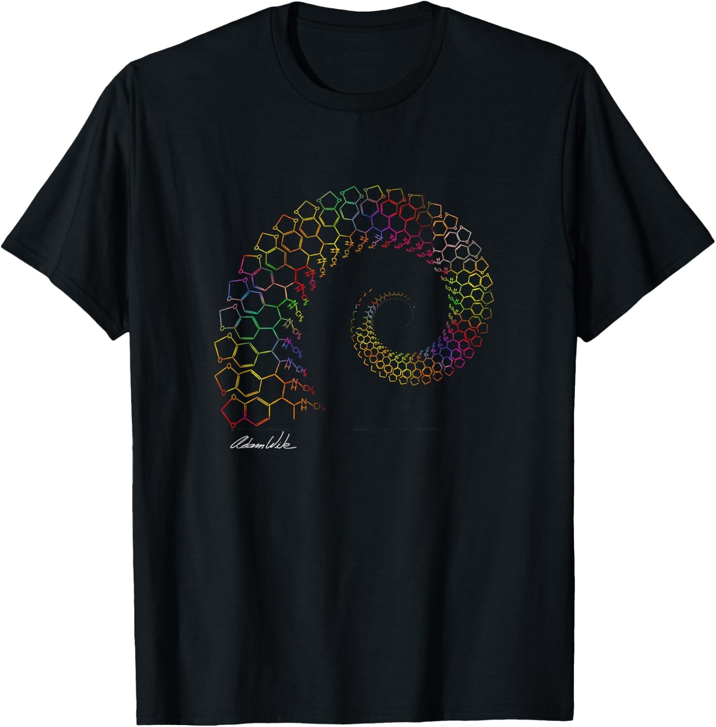 MDMA Spiral EDM Dance Party Fractal Trippy Design T-Shirt - T-Shirt | Black
