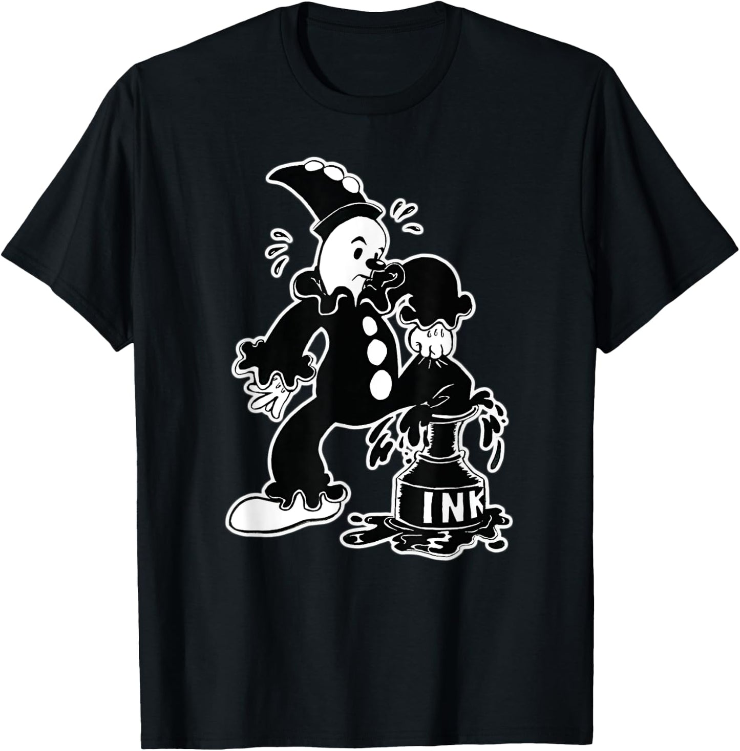 Koko the Clown Out of the Inkwell Gothic Vintage Cartoon T-Shirt - T-Shirt | Black
