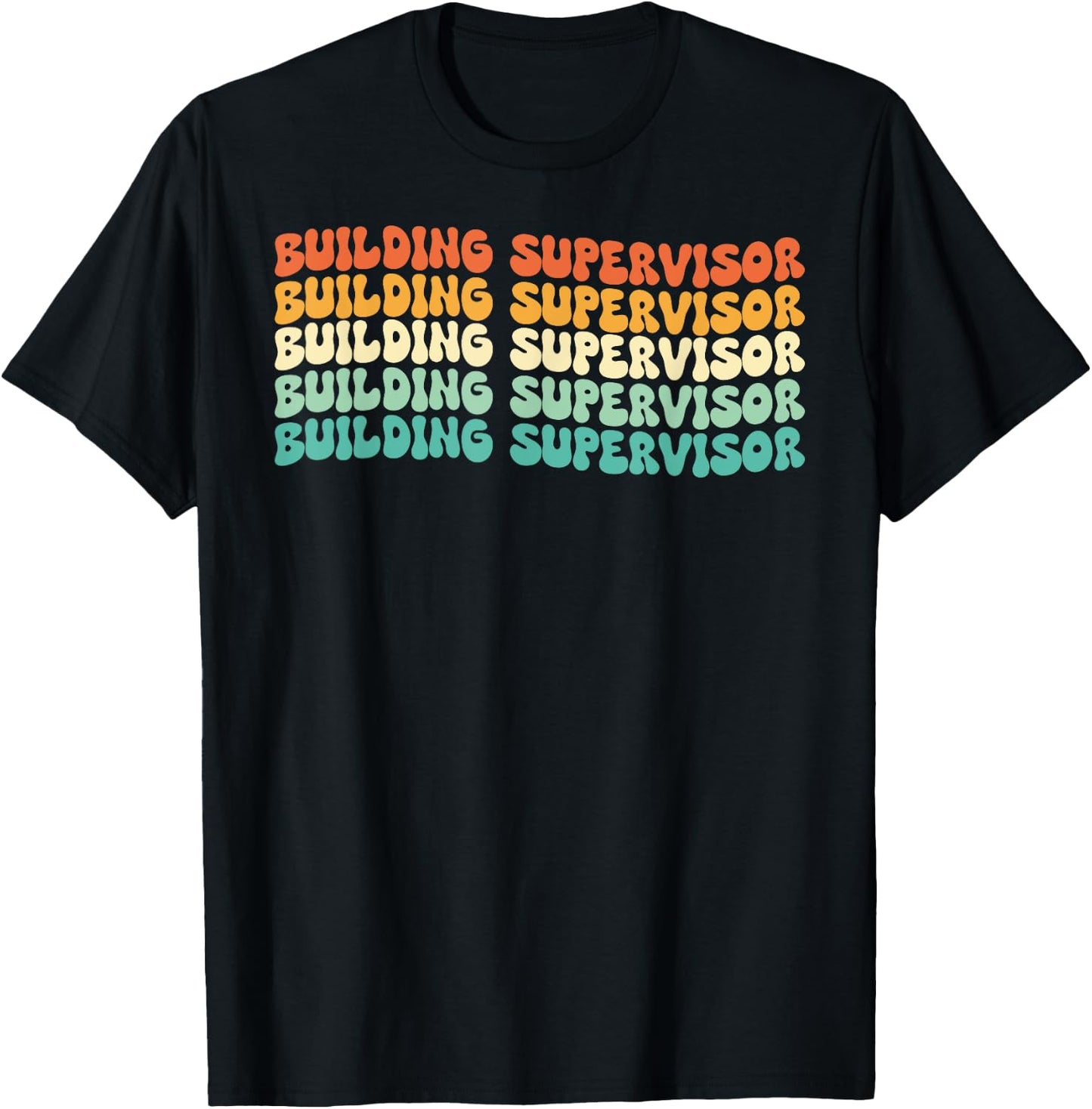Groovy Building Supervisor Job Title T-Shirt - T-Shirt | Black