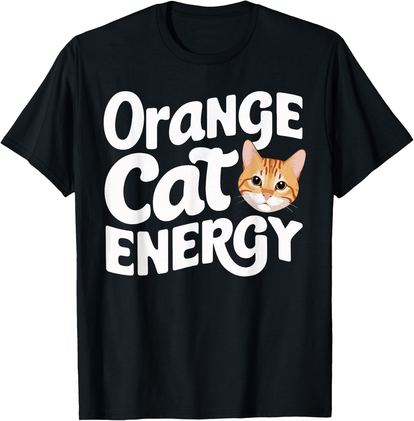 Animal Energy Feline Orange Cat Pet Owner -Adult Orange Cat Energy T-Shirt - T-Shirt | Black
