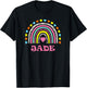 Jade Cute Colorful Rainbow Design for Girls Name Jade T-Shirt - T-Shirt | Black