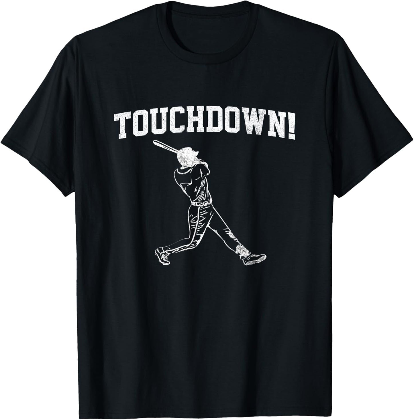Touchdown Home Run Funny Baseball Football Mashup Sports T-Shirt - T-Shirt | Black