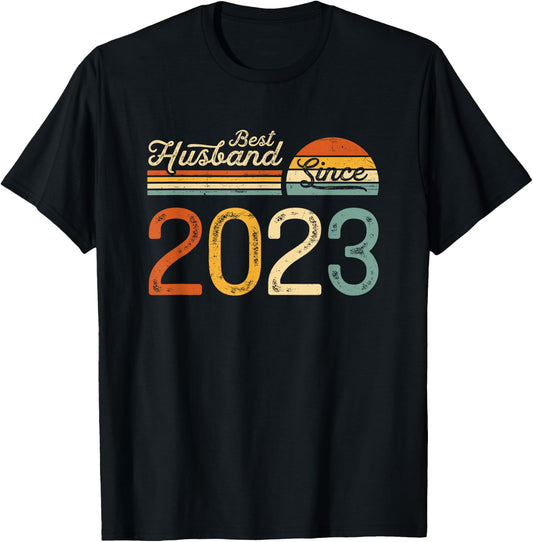 2nd wedding anniversary 2 years - Best Husband Since 2023 T-Shirt - T-Shirt | Black