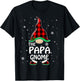 Papa Gnome Buffalo Plaid Matching Family Christmas Pajama T-Shirt - T-Shirt | Black