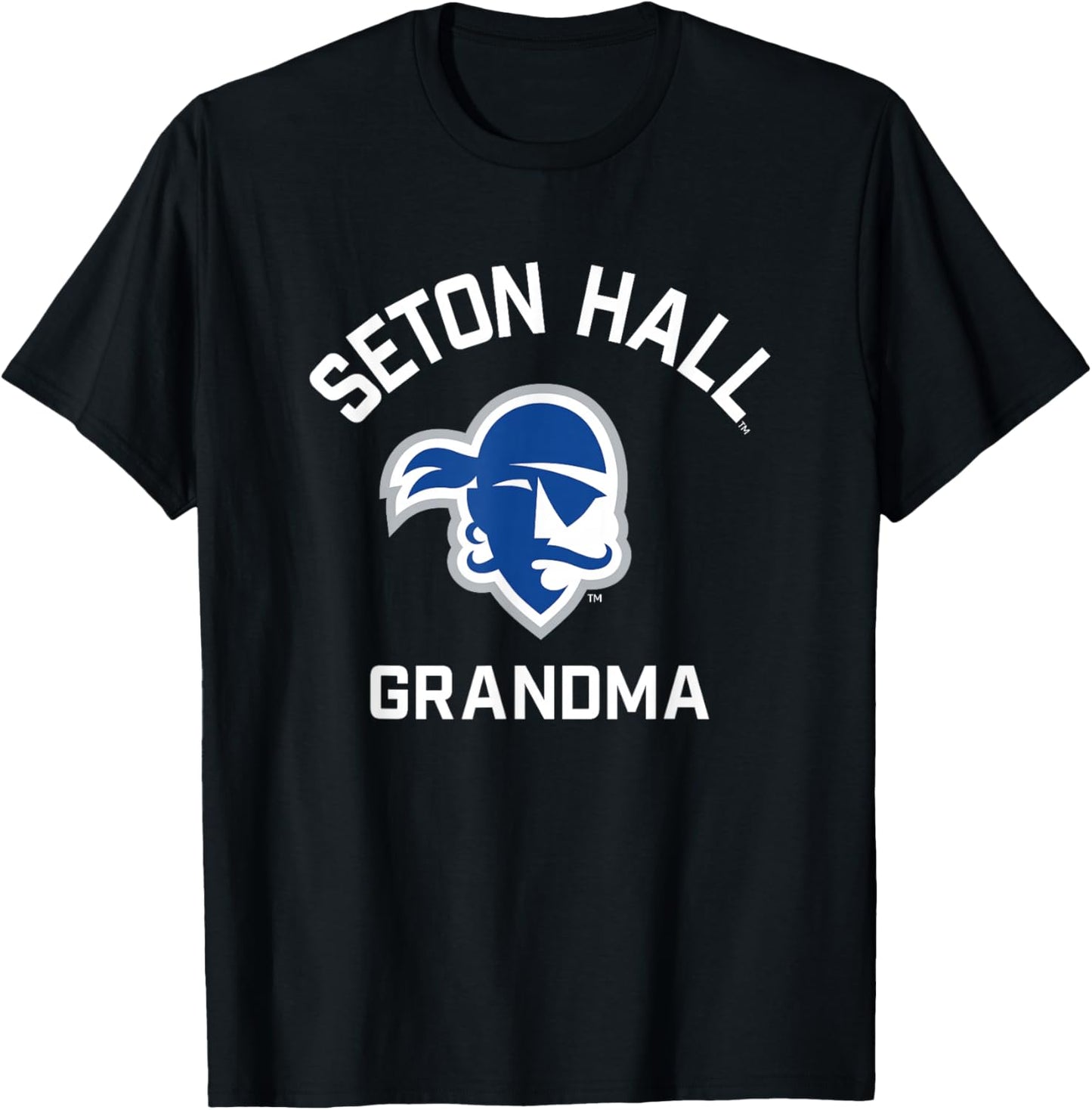 Seton Hall University SHU Pirates Arched Grandma T-Shirt - T-Shirt | Black