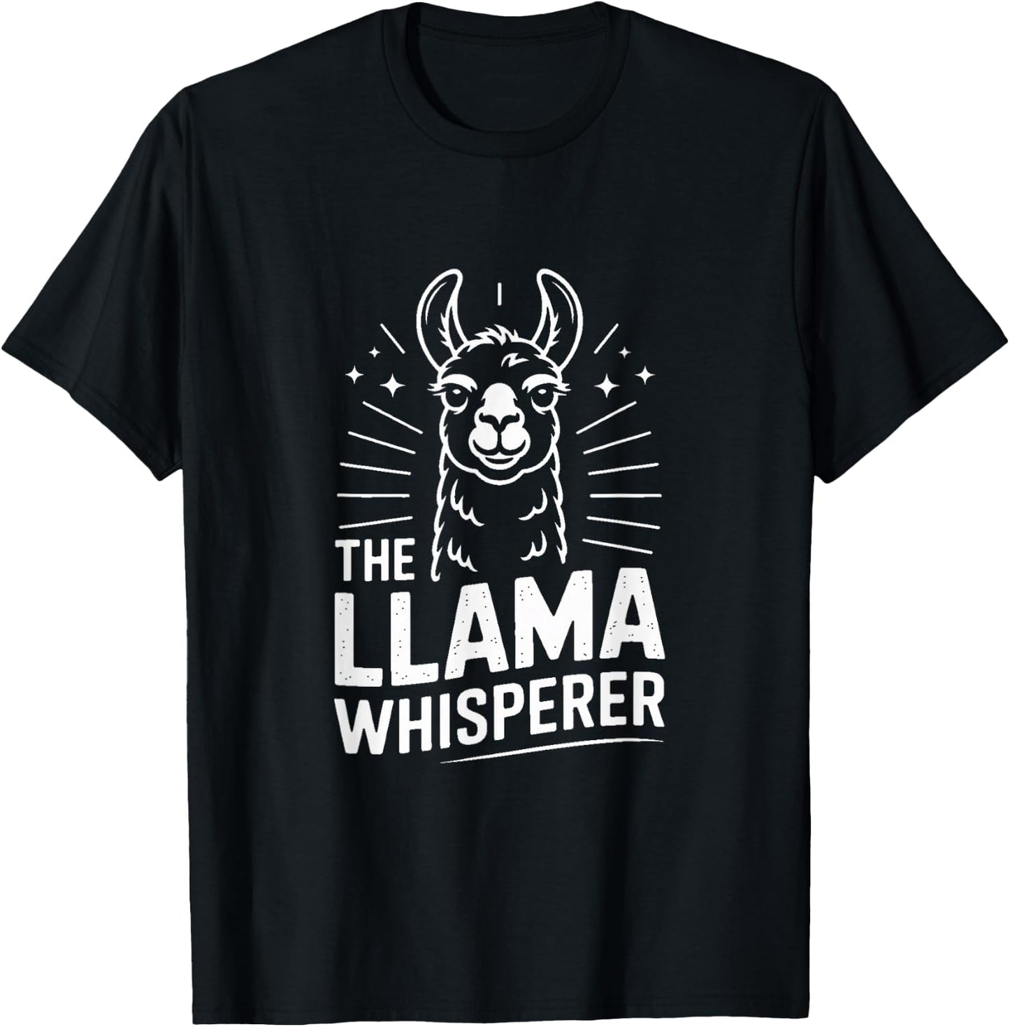 The Llama Whisperer Funny Llama Lover Humor T-Shirt - T-Shirt | Black