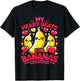 My Heart Beats For Bananas Banana Lover T-Shirt - T-Shirt | Black