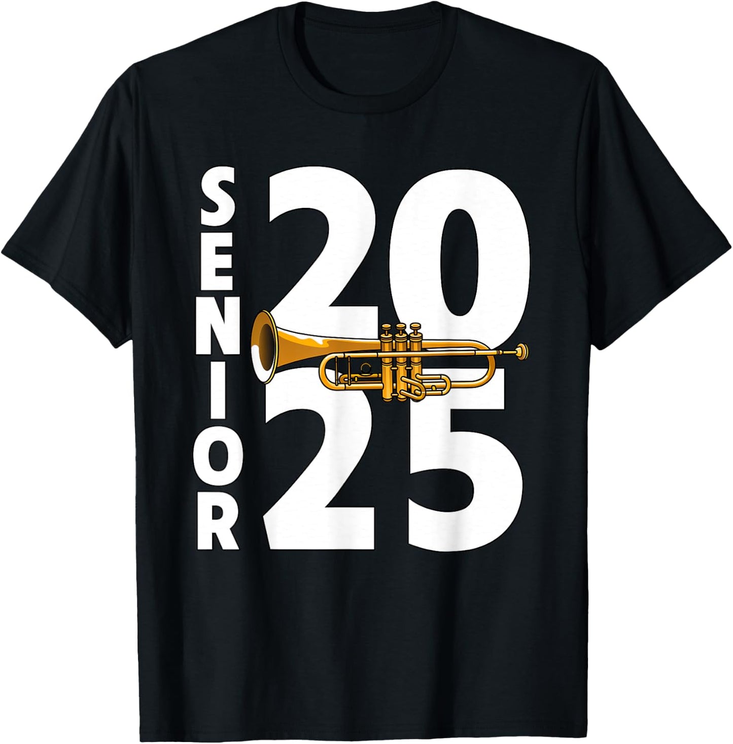 Trumpet Player Senior Class of 2025 Marching Band Student T-Shirt - T-Shirt | Black