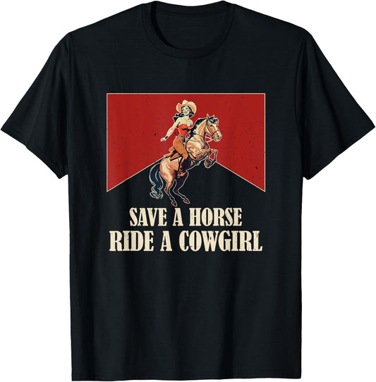 Lesbian Subtle WLW Ride A Cowgirl Queer Gay Pride Month T-Shirt - T-Shirt | Black