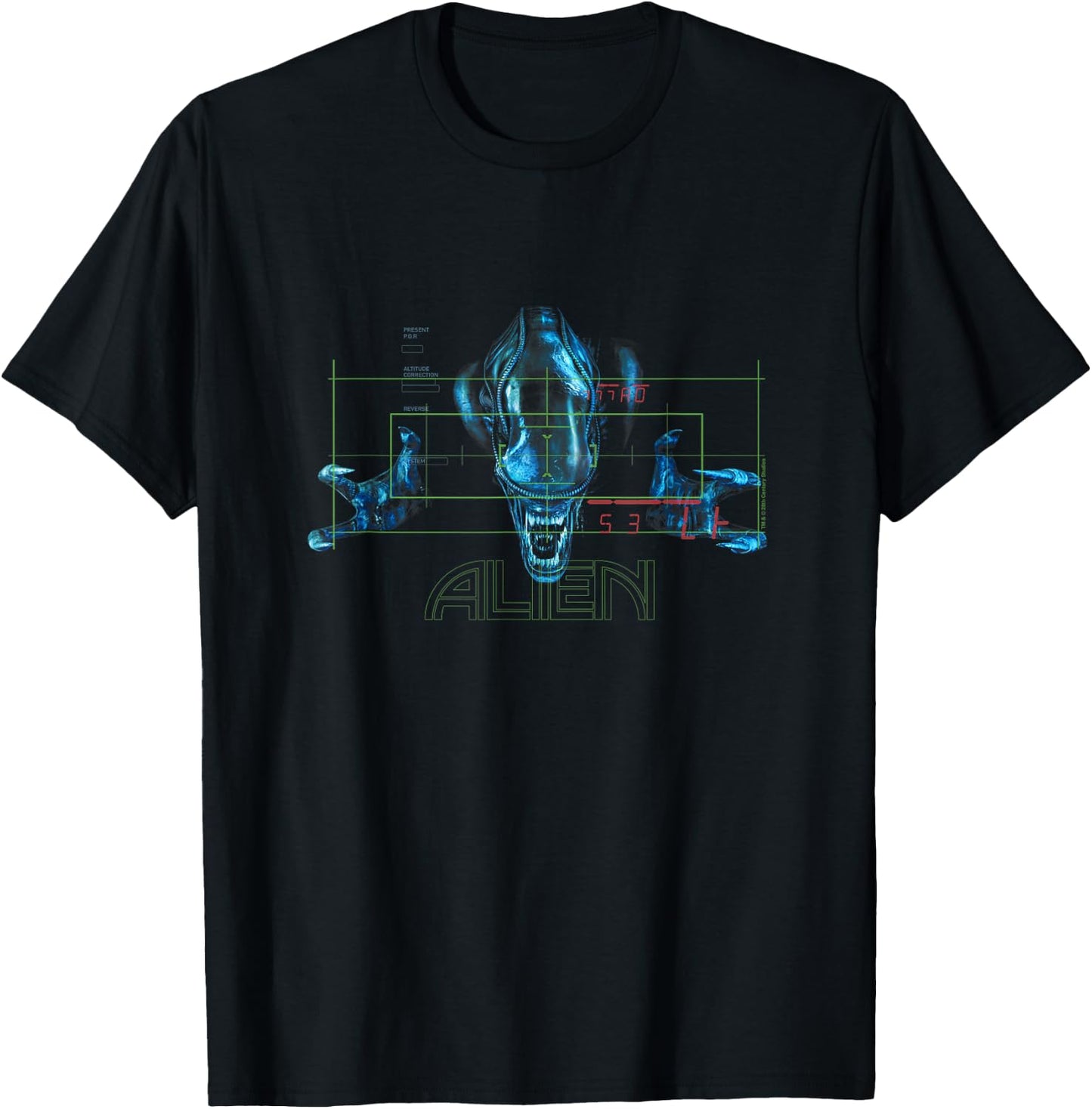 Aliens Iconic Dangerous Xenomorph Target Big Chest Poster T-Shirt - T-Shirt | Black