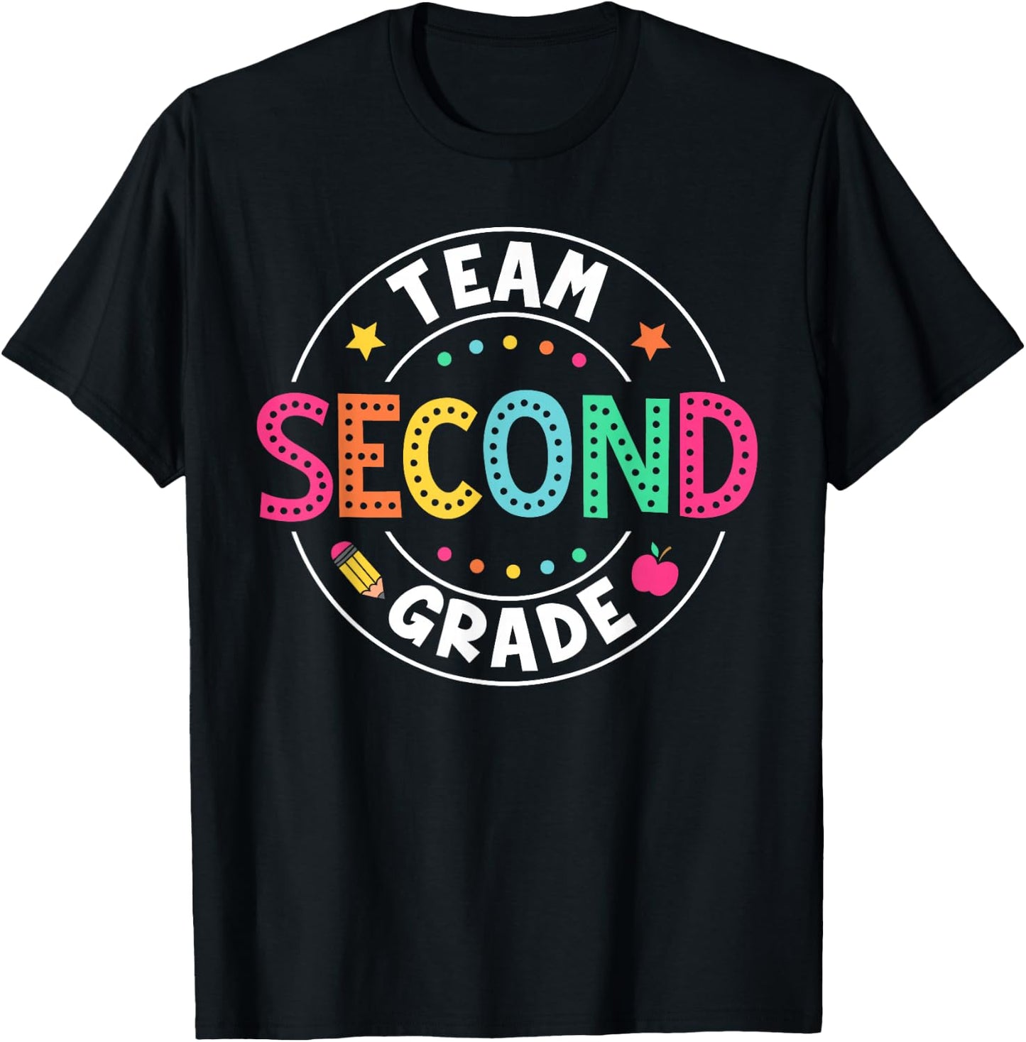 Team Second Grade Teacher Back To School 2nd Grade Squad T-Shirt - T-Shirt | Black
