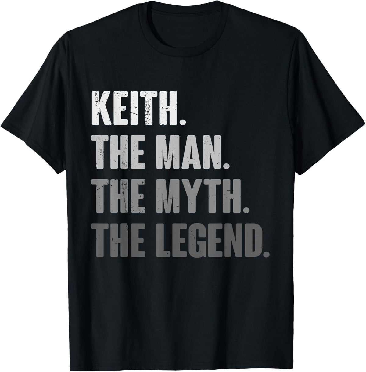 Keith The Man The Myth The Legend Funny Gift Keith T-Shirt - T-Shirt | Black