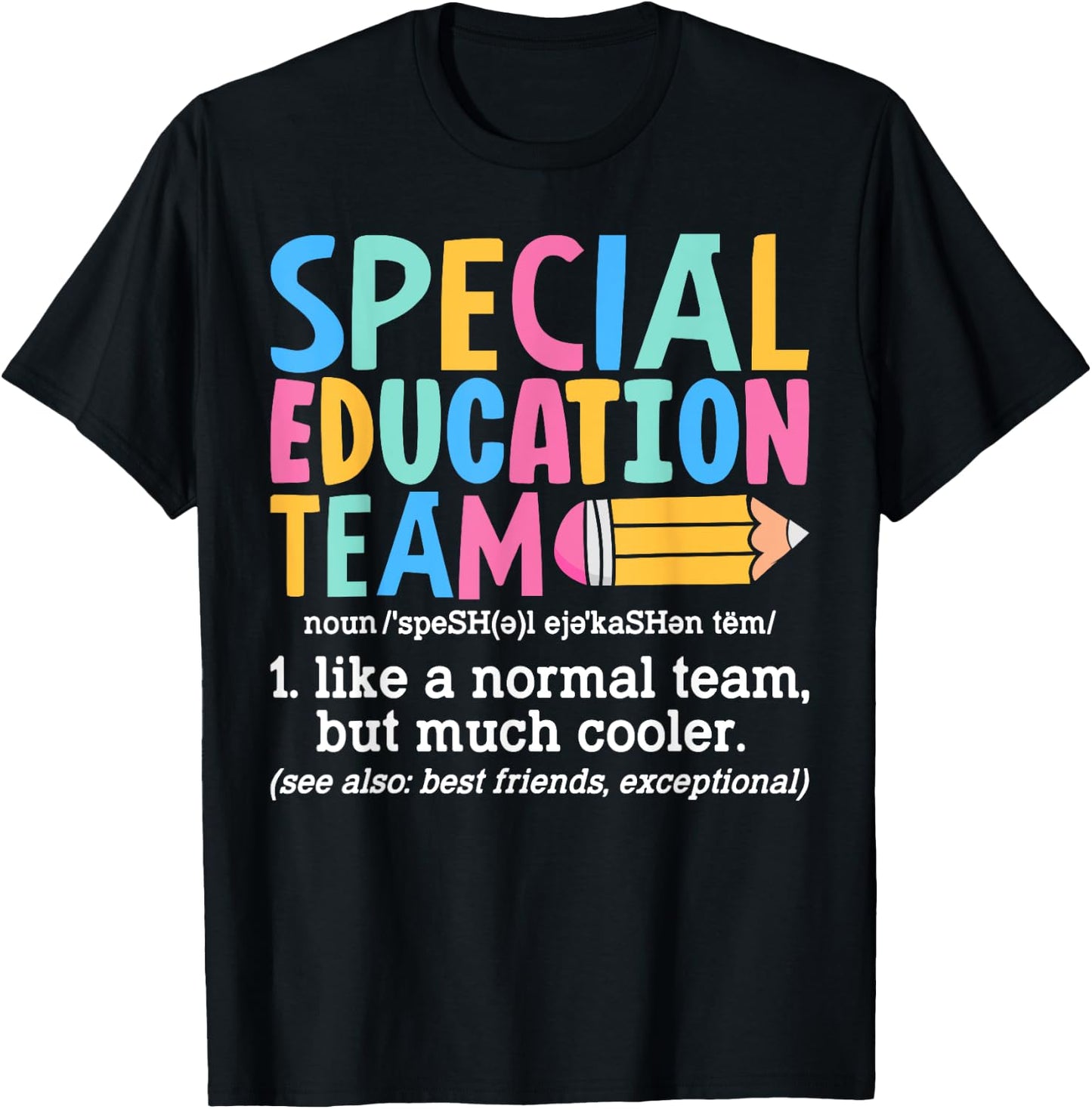 Special Education Team Definition Retro Ed Team Crew Teacher T-Shirt - T-Shirt | Black