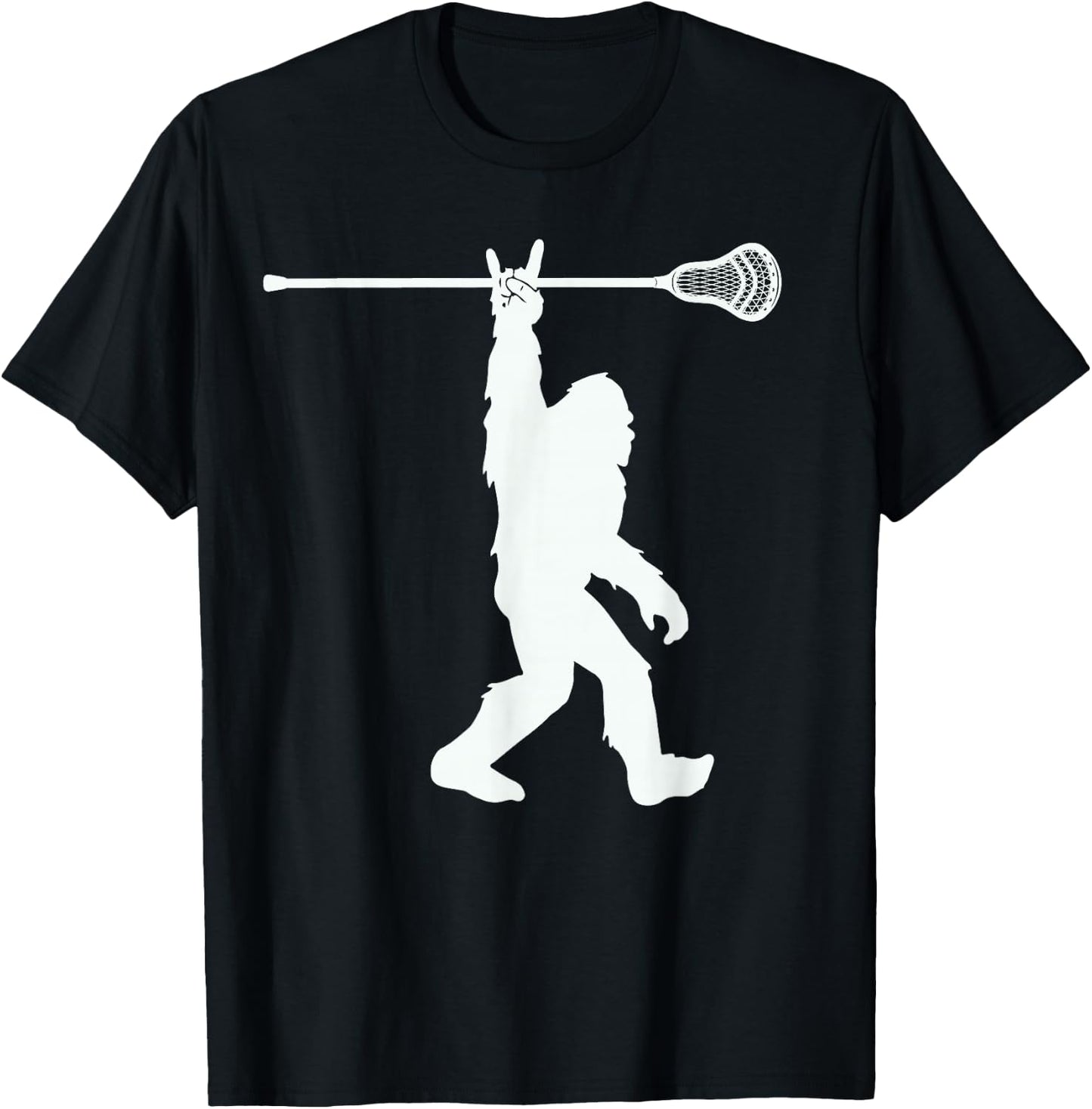 Lacrosse-Shirt Vintage Lax Bigfoot Sasquatch Youth Men Boys T-Shirt - T-Shirt | Black