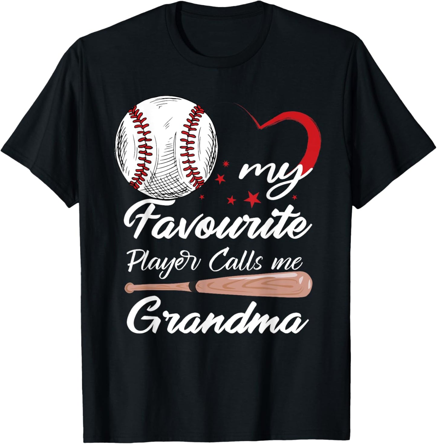 My Favorite Player Calls Me Grandma Baseball Women T-Shirt - T-Shirt | Black